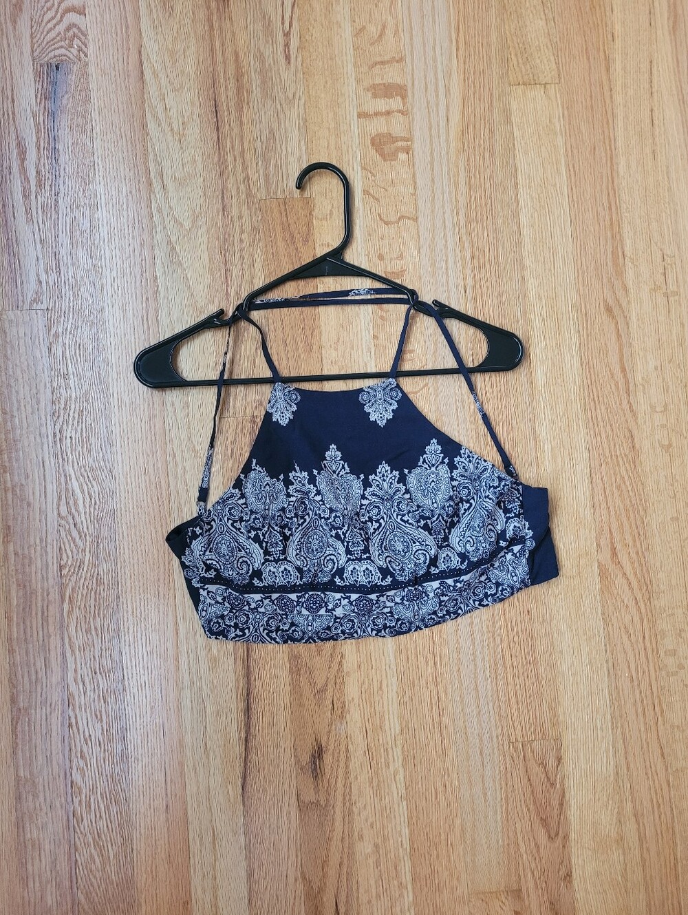 Dark Blue Crop Tank with Thin Straps